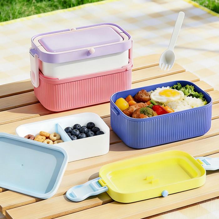 雙層長方型提手飯盒(1